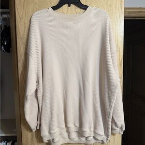 Arie Women's Cream Waffle-Knit Pullover Sweater